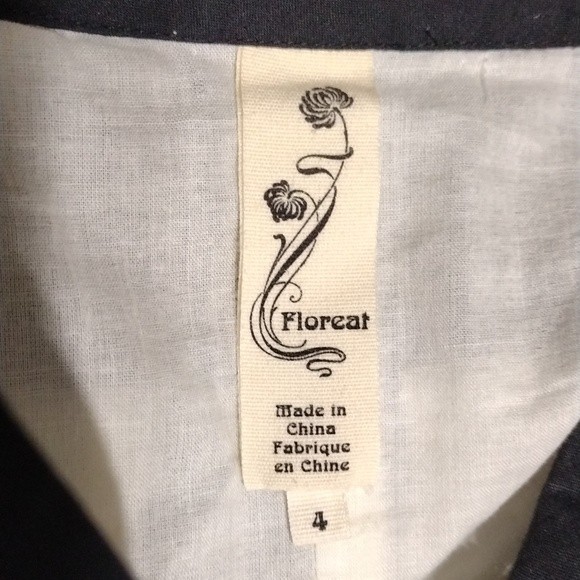 Floreat Anthropologie Floral Embroidered Plaid Skirt Do Si Do New US 4 Boho Chic - Picture 6 of 7